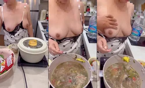 Vào bếp nấu ăn tẩm bổ cho anh sau một đêm mây mưa vắt cạn sức